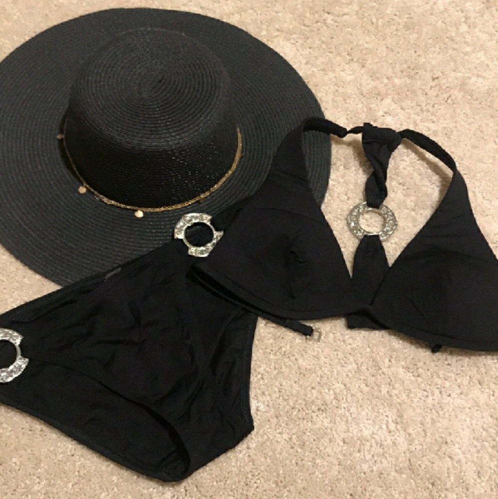 Victoria Secret Bikini with Racer Back Jewel sz-M